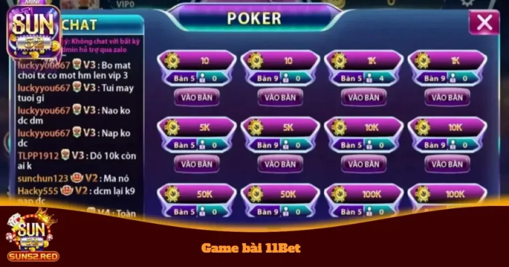 Game bài 11bet mới nhất
